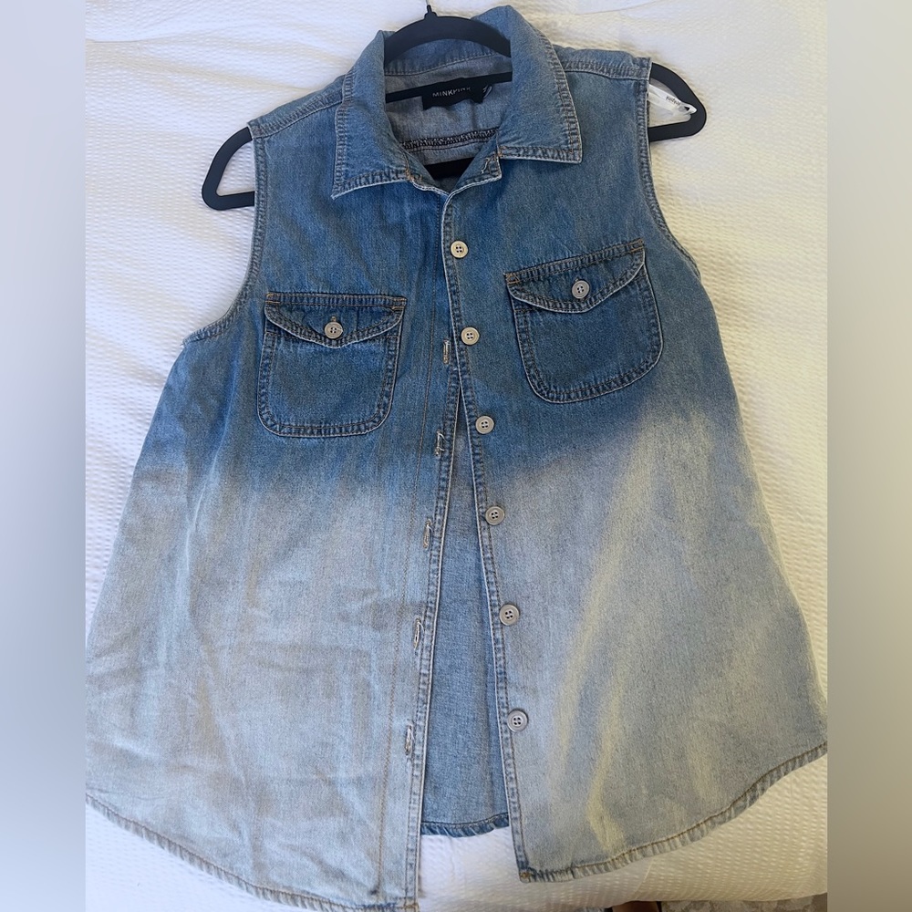 MINKPINK Ombré denim vest top NWOT